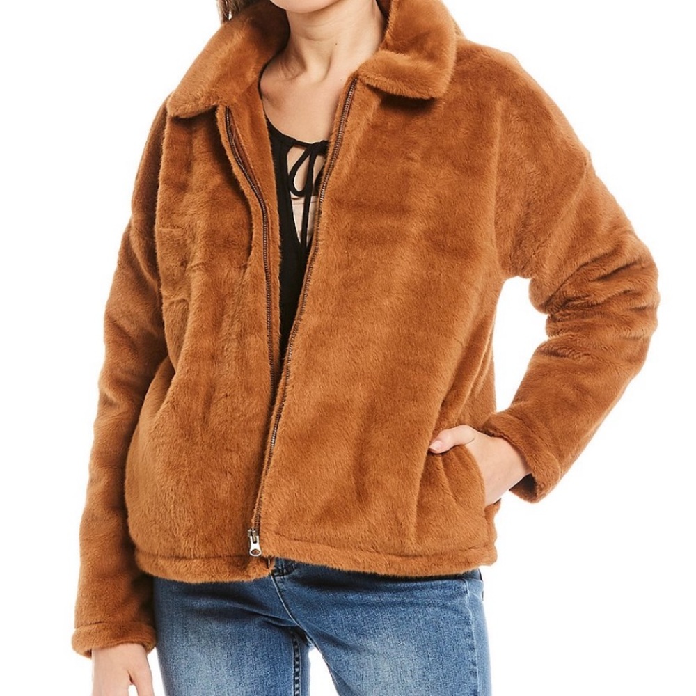 O’Neill Merina Fuzzy Faux-Fur Zip Front Jacket